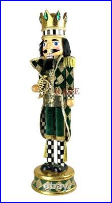 MacKenzie-Childs Emerald Luxe Nutcracker Courtly Check New No Box
