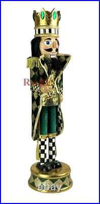 MacKenzie-Childs Emerald Luxe Nutcracker Courtly Check New No Box