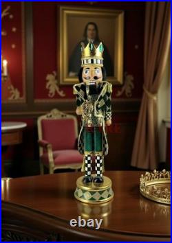 MacKenzie-Childs Emerald Luxe Nutcracker Courtly Check New No Box