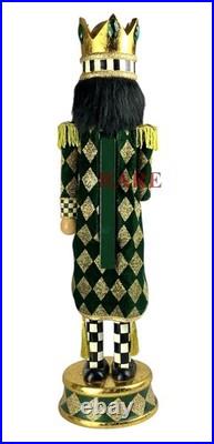 MacKenzie-Childs Emerald Luxe Nutcracker Courtly Check New No Box
