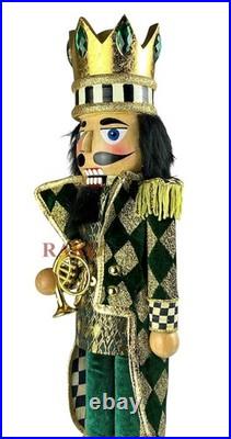 MacKenzie-Childs Emerald Luxe Nutcracker Courtly Check New No Box