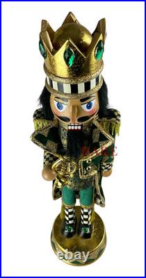 MacKenzie-Childs Emerald Luxe Nutcracker Courtly Check New No Box