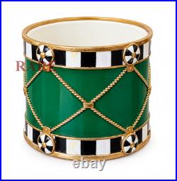MacKenzie-Childs Emerald Luxe Small Drum 6 Tall x 7.5 Diameter New No Box