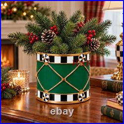 MacKenzie-Childs Emerald Luxe Small Drum 6 Tall x 7.5 Diameter New No Box