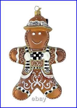 MacKenzie-Childs Farmhouse Gingerbread Boy Glass Ornament Brand New in Box