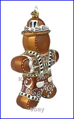 MacKenzie-Childs Farmhouse Gingerbread Boy Glass Ornament Brand New in Box