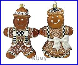 MacKenzie-Childs Farmhouse Gingerbread Boy Glass Ornament Brand New in Box