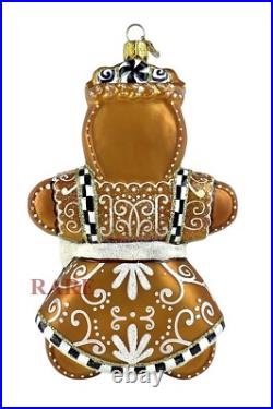 MacKenzie-Childs Farmhouse Gingerbread Girl Glass Ornament Brand New in Box