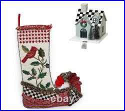 MacKenzie- Childs Farmhouse Stocking Hook and Stocking Set MacKenzie- Childs Farmhouse Stocking Hook and Stocking Set