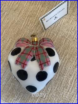 MacKenzie Childs Glass Heart Ornament Granny Kitsch Dor Heart Black White Plaid MacKenzie Childs Glass Heart Ornament Granny Kitsch Dor Heart Black White Plaid