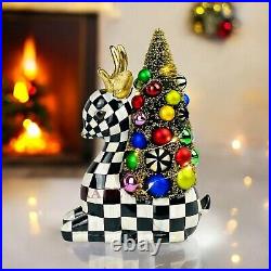 MacKenzie-Childs Granny Kitsch Courtly Check Retro Deer Tree Brand New No Box