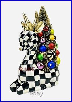 MacKenzie-Childs Granny Kitsch Courtly Check Retro Deer Tree Brand New No Box