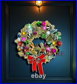 MacKenzie-Childs Granny Kitsch Illuminated Christmas Wreath Ornaments New No Box