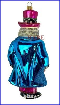 MacKenzie-Childs Granny Kitsch Owl Glass Ornament 6.75 Tall Brand New in Box