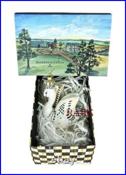MacKenzie-Childs Her Majesty Swan Glass Ornament 5.5 Tall Brand New in Box