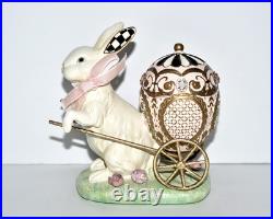 MacKenzie Childs MACARON BUNNY CARRIAGE Rabbit Pulling Decorative Egg Easter EXC