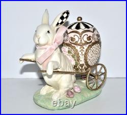 MacKenzie Childs MACARON BUNNY CARRIAGE Rabbit Pulling Decorative Egg Easter EXC