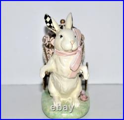 MacKenzie Childs MACARON BUNNY CARRIAGE Rabbit Pulling Decorative Egg Easter EXC
