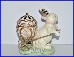MacKenzie Childs MACARON BUNNY CARRIAGE Rabbit Pulling Decorative Egg Easter EXC