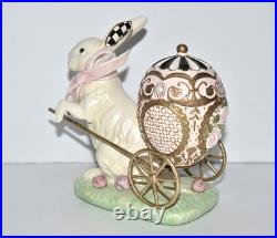 MacKenzie Childs MACARON BUNNY CARRIAGE Rabbit Pulling Decorative Egg Easter EXC