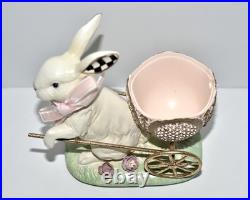 MacKenzie Childs MACARON BUNNY CARRIAGE Rabbit Pulling Decorative Egg Easter EXC