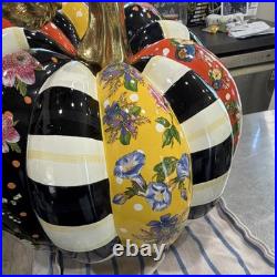 MacKenzie-Childs Multicolor Floral Seasonal Pumpkin Figurine, Freestanding