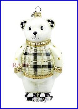 MacKenzie-Childs Polar Bear Glass Ornament Brand New in Box