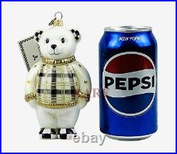 MacKenzie-Childs Polar Bear Glass Ornament Brand New in Box
