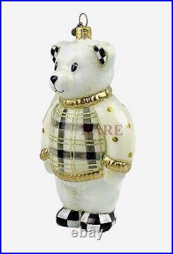 MacKenzie-Childs Polar Bear Glass Ornament Brand New in Box