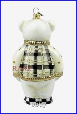 MacKenzie-Childs Polar Bear Glass Ornament Brand New in Box