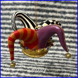 MacKenzie-Childs Rare Jester's Hat Hanging Ornament Discontinued Mardi Gras
