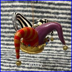 MacKenzie-Childs Rare Jester's Hat Hanging Ornament Discontinued Mardi Gras