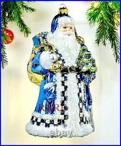 MacKenzie-Childs Royal Santa Glass Ornament Brand New in Box