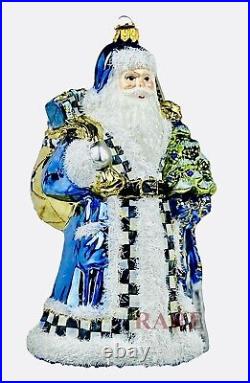 MacKenzie-Childs Royal Santa Glass Ornament Brand New in Box