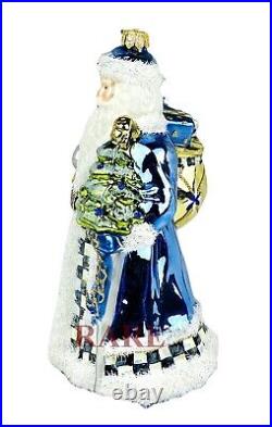 MacKenzie-Childs Royal Santa Glass Ornament Brand New in Box