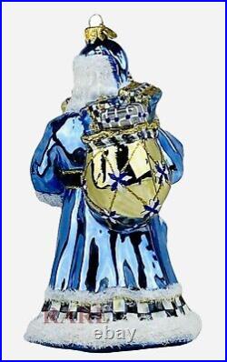 MacKenzie-Childs Royal Santa Glass Ornament Brand New in Box