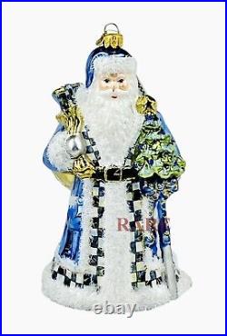 MacKenzie-Childs Royal Santa Glass Ornament Brand New in Box
