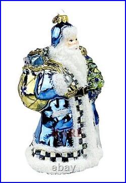 MacKenzie-Childs Royal Santa Glass Ornament Brand New in Box