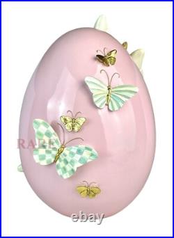 MacKenzie-Childs Touch of Pink Garland Butterfly Egg Sterling Check New No Box