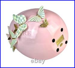 MacKenzie-Childs Touch of Pink Garland Butterfly Egg Sterling Check New No Box