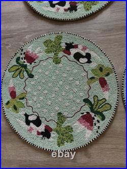 Mackenzie Child's Beaded Runaway Rabbit Placemat 15 Set Of 4