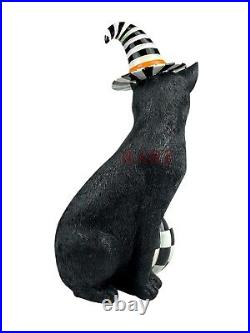 Mackenzie-Childs 15.5 Tall Illuminated Happy Jack Cat & Pumpkin New