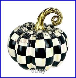 Mackenzie-Childs 8.75 Tall Beaded Courtly Check Medium Pumpkin New