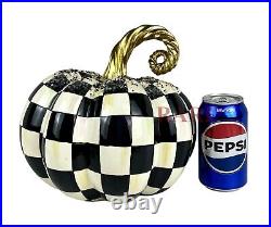 Mackenzie-Childs 8.75 Tall Beaded Courtly Check Medium Pumpkin New
