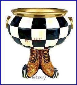 Mackenzie-Childs 9.75 Tall Courtly Check Cauldron Pot Pumpkin New