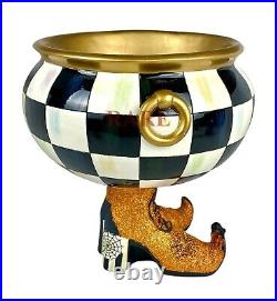 Mackenzie-Childs 9.75 Tall Courtly Check Cauldron Pot Pumpkin New