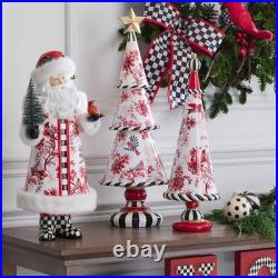 Mackenzie Childs Christmas Cardinal Toile Tree 16H 5.5W NEW in box