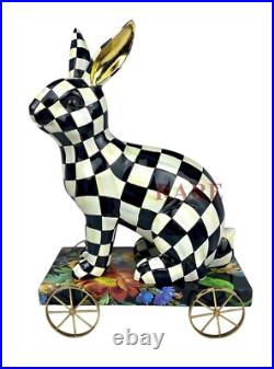 Mackenzie Childs Courtly Check Bunny on Parade Décor New No Box