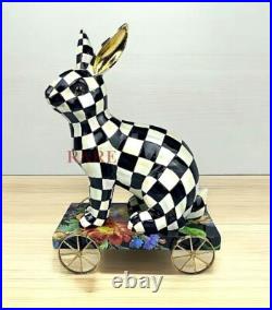 Mackenzie Childs Courtly Check Bunny on Parade Décor New No Box