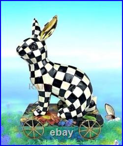 Mackenzie Childs Courtly Check Bunny on Parade Décor New No Box